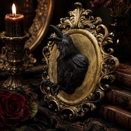 Gothic Raven on Frame Wall Art