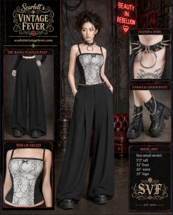 The Raven Scholar Wide Leg Trouser