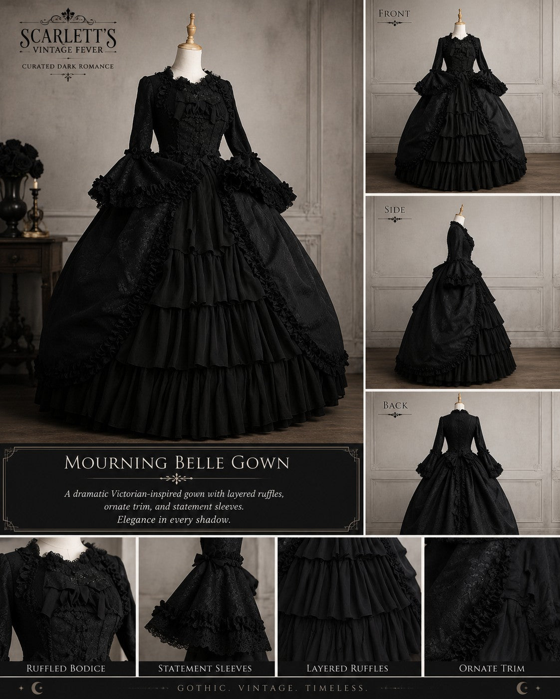 Mourning Belle Gown