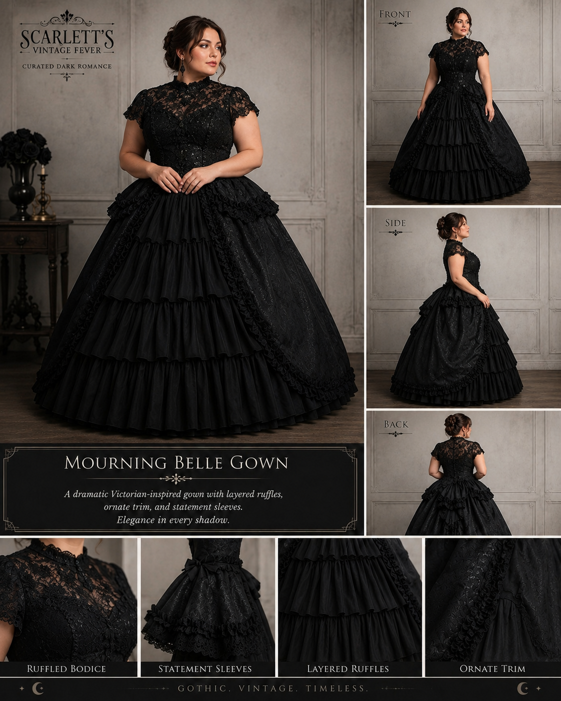 Mourning Belle Gown